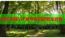 暗区禁网VIP账号密码获取全攻略