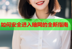 如何安全进入暗网的全新指南