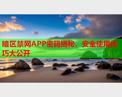 暗区禁网APP密码揭秘，安全使用技巧大公开